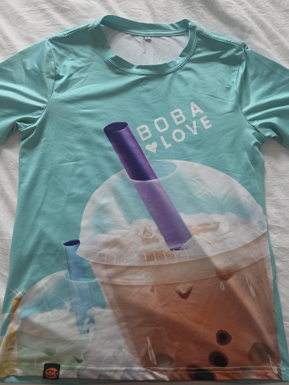 Hot Topic Teal Boba Love Short Sleeve Tee